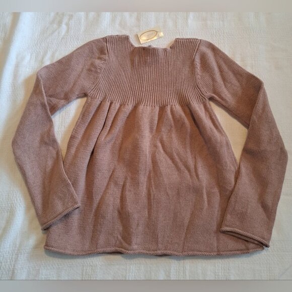Bonpoint Amiral girls size 8 tan sweater, wool/cotton blend NWT - Picture 4 of 5